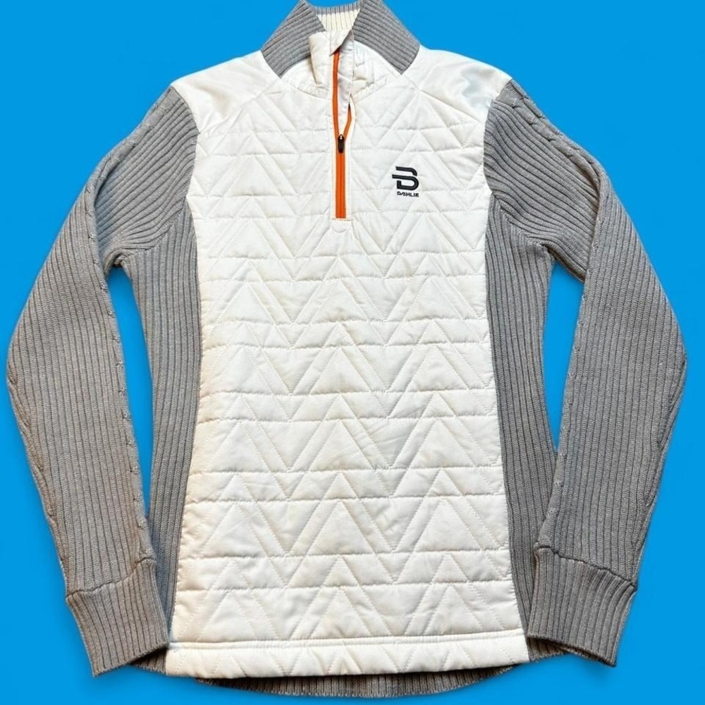 Bjorn Daehlie Sweater Womens Large‎  Wool Blend Quarter Zip Long Sleeve